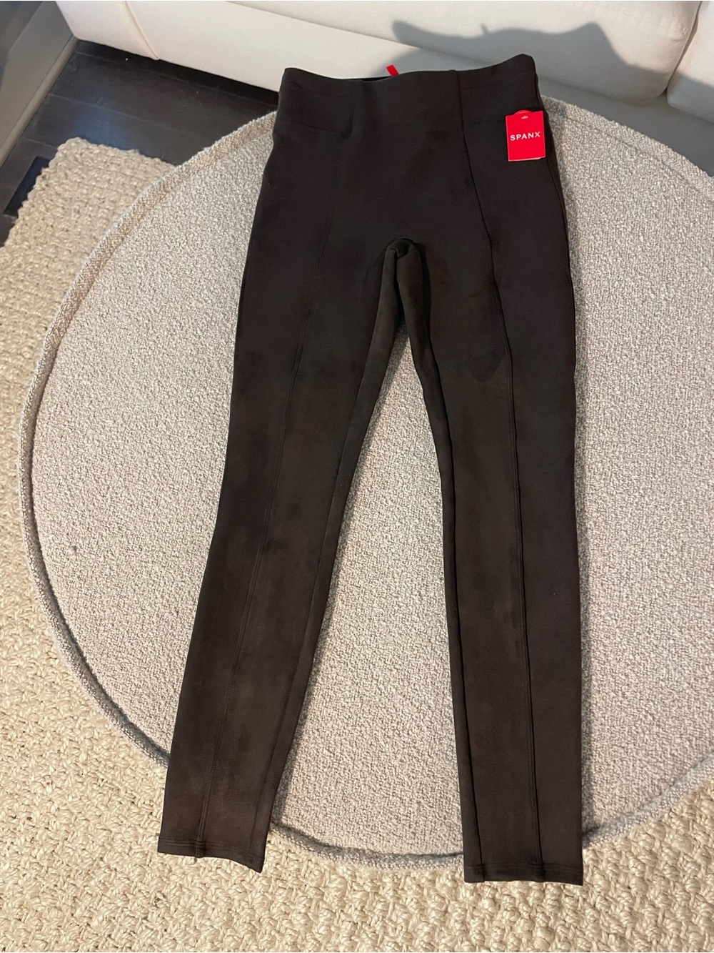 SPANX Chocolate Brown Faux-Suede Leggings